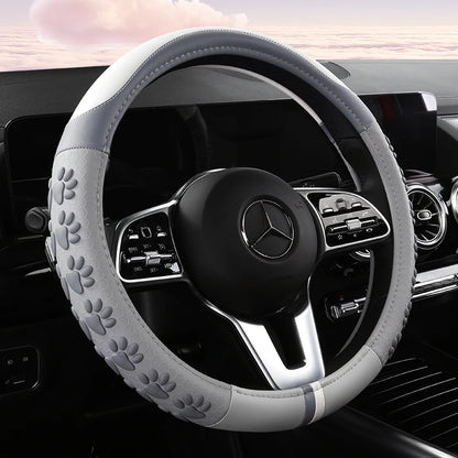 Car Steering Wheel Cover Universal Anti-Slip Cat Claws Artificial Leather Car Steering Wheel Protective Cover 38cm Shape O D
