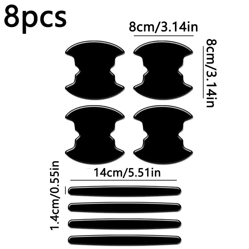 8PCS Car Door Handle Protective Film Door Handle Bowl Anti Scratch Protector Car Paint Protective Decorative Stickers