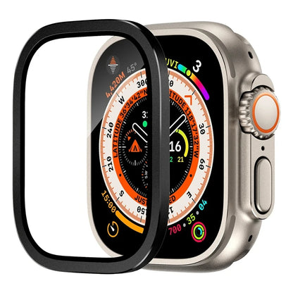 Aluminium Alloy Case+Tempered Glass for Apple Watch Ultra 2 49mm Anti-Scratch Screen Protector for iWatch Ultra 49mm Cover Film