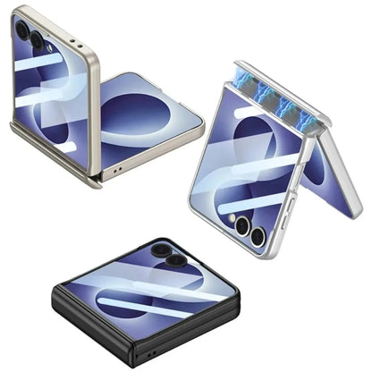 Shockproof Hinge Protective Hard  Phone Case with Front Tempered Glass Film for Samsung Galaxy Z Flip 8 7 Flip8 Flip7 5G Cover
