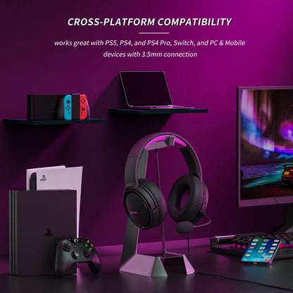 BINNUNE BG02 Wired Gaming Headphones with Mic for PS 4|5 Xbox1 Gaming Headset with Mic for PS4 PS5 Xbox Series X|S Xbox 1 PC NS