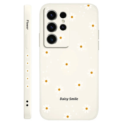 Smiling Daisy Phone Case For Samsung Galaxy S25 S24 S23 S22 S21 S20 S10 S10E Ultra Plus FE Note 20 Ultra Plus Cover