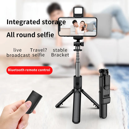 FGCLSY New Tripod for Smartphone Camera, Stand with Bluetooth Shutter and Light, Wireless Selfie Stick Brackets with Phone Holde