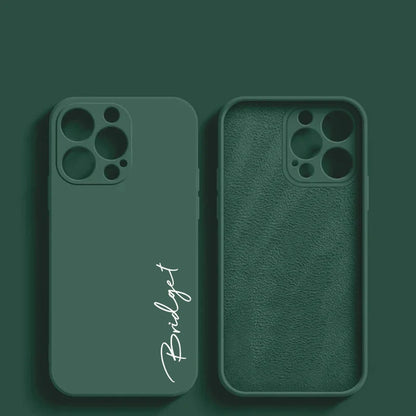 Customized Personalized Name Luxury Initials Soft Liquid Silicone DIY Case For Iphone 18 17 16 15 14 13 12 11 Pro Max Plus Cover