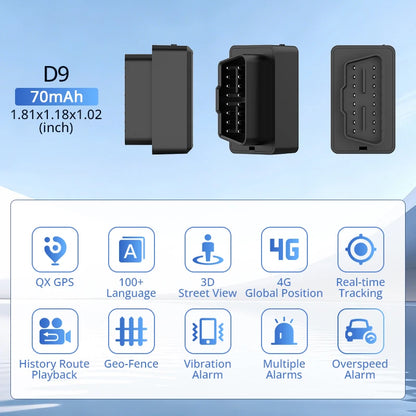 4G Mini OBD II GPS Car Tracker Builtin Battery 16PIN Interface Device for Car Vehicle with Online Tracking APP