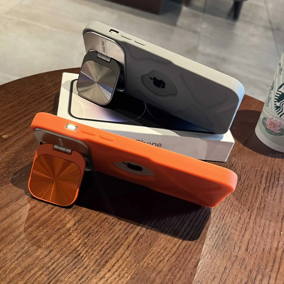 Fashion Logo Hole Magnetic Case for iPhone 17Air 12 13 14 15 16 17 Pro Max Plus Lens Protection Stand For Magsafe Silicone Cover