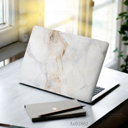 2 Pcs Light Grey Marble Laptop Skin Full Cover Decal for MacBook Laptops Waterproof PC Keyboard Skin Ornamental Decor