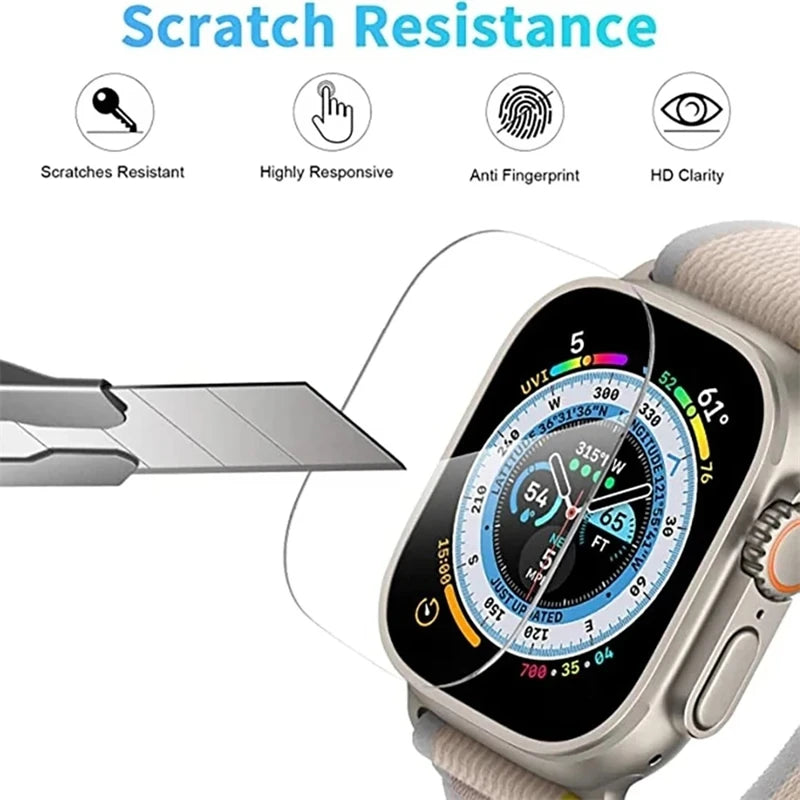 Tempered Glass for Apple Watch Ultra 1 2 3 49mm Anti-Scratch Screen Protector IWatch Ultra Seconds Installation Protective Film