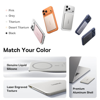 Baseus 5000mAh Magnetic Power Bank 15W Wireless 20W Wired Charging Thin Card-Sized Slim Portable Powerbank for iPhone 17 Samsung