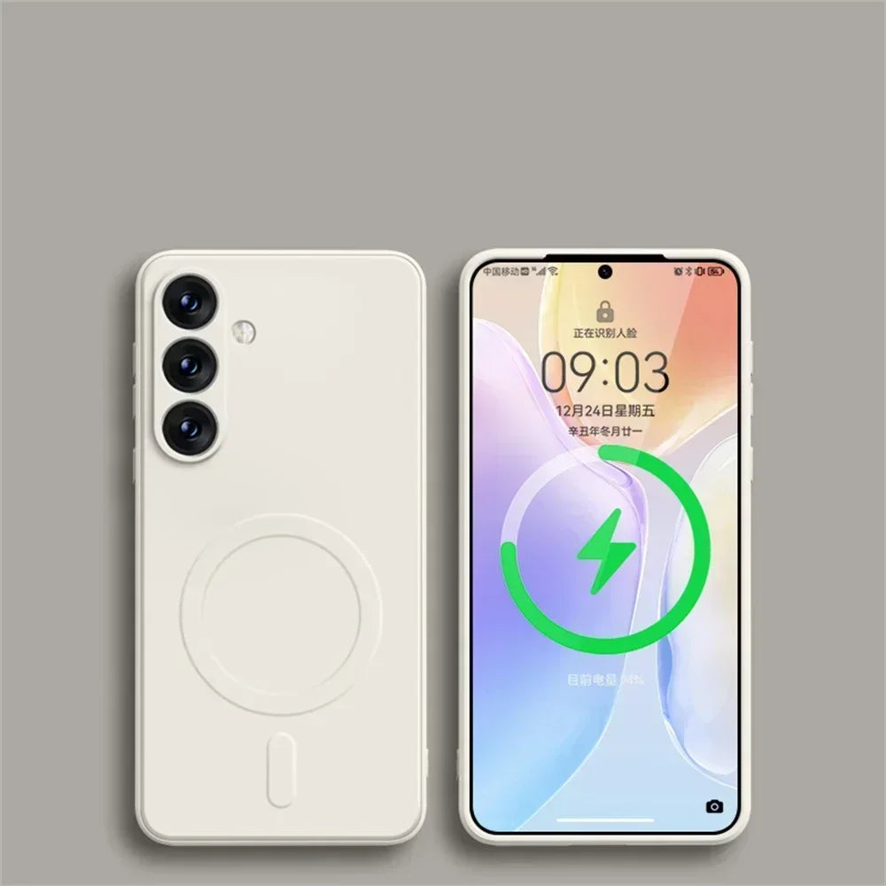 Original Liquid Silicone Magnetic Wireless Charge Case For Samsung Galaxy S26 S25 S24 S23 S22 Ultra For Magsafe Shockproof Cover