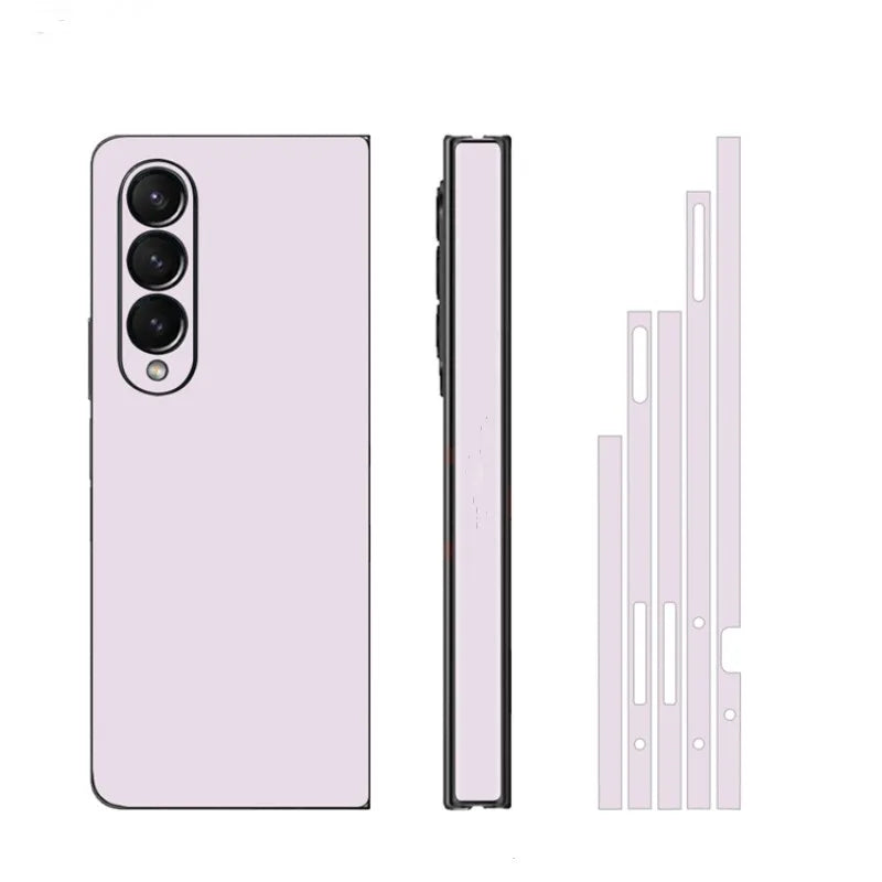 Plain Color Sticker for Samsung Galaxy Z Fold7 6 5 4 3 Back Screen Protector Hing Side Skin 3 in 1 Protective Film Fold4