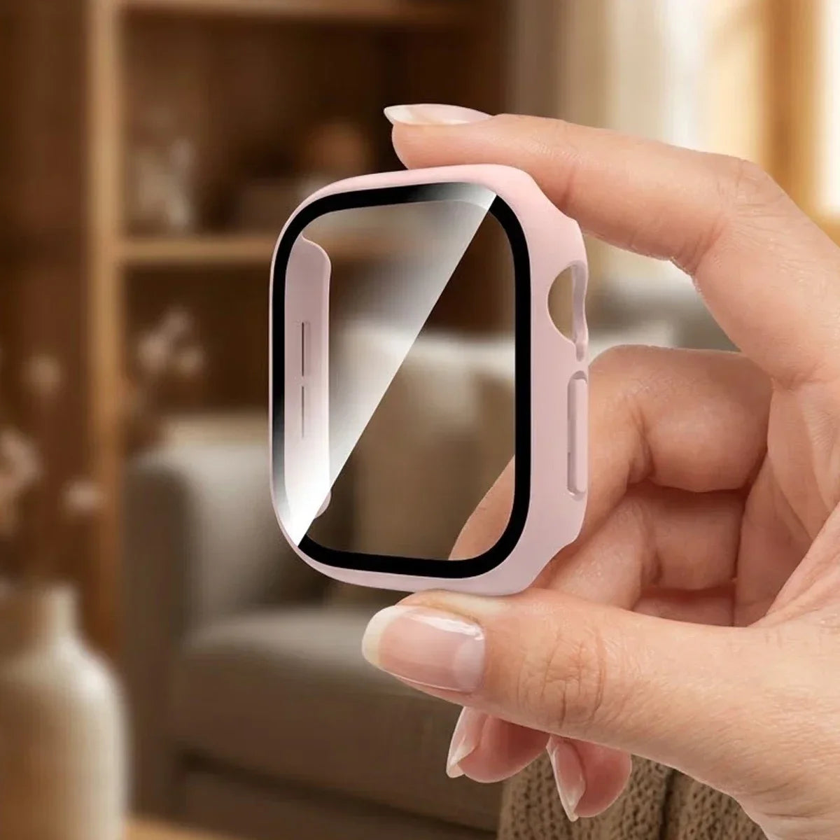 Tempered Glass PC Case for Apple Watch 12 46mm Hard Bumper Screen Protector Cover for Iwatch Series 12 42mm Shell Accessories