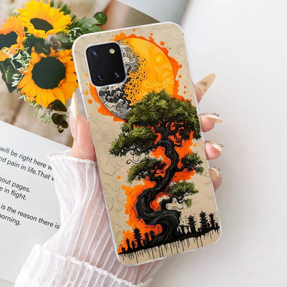 For Samsung Galaxy Note 10 Lite Case SM-N770F Luxury Flowers Painted Cover Soft Silicone Case For Samsung S10 Lite SM-G770F Bags