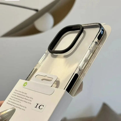 Luxury Transparent Airbag Phone Case For iPhone 18 Pro 17 16 15 14 13 12 11 Pro Max Plus Contrasting Bumper Shockproof TPU Cover