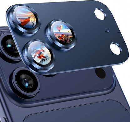 For iPhone 17 Pro Max/17Pro Camera Lens Protector, Metal Frame Glass Cover, Metal 9H Sapphire Glass Rear Camera Screen Cover