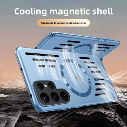 Heat Dissipation Magnetic Phone Case for Samsung Galaxy S25 FE Edge S26 S24 Ultra S23 S22 Plus for Magsafe Hard PC Back Cover