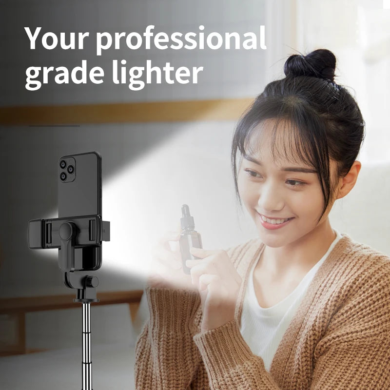 FGCLSY New Tripod for Smartphone Camera, Stand with Bluetooth Shutter and Light, Wireless Selfie Stick Brackets with Phone Holde
