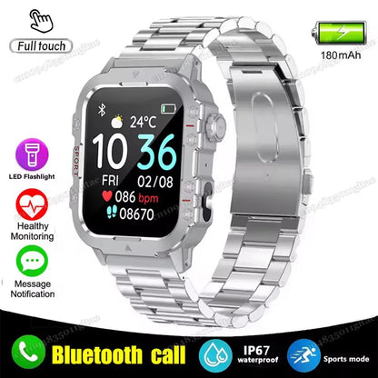 1400mAh Big Battery Smart Watch Men Outdoor GPS Flashlight 10ATM Waterproof Bluetooth Call AMOLED HD Sports Smartwatch PK HT30