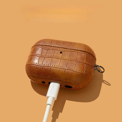 Crocodile Leather Pattern Headphone Case For Airpods 1 2 3 4 AirPods Pro 2 3 Bluetooth Case Plain PC Hard Earphone Cover ﻿