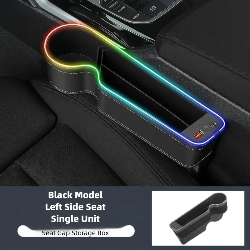 7 Color Led Car Seat Gap Filler Organizer Car Seat Pocket Gap Filler, Car Gap Organizer Storage Console Side Seat Gap Filler
