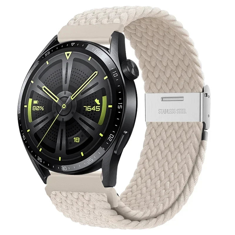 20 22mm Strap for Samsung Galaxy Watch 7 6 5 4 Band 40/44mm 5Pro Active 2 Gear S3 Braided Elastic Bracelet for Huawei GT2/3 4Pro
