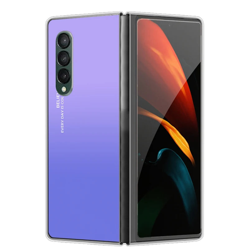Case For Galaxy Z Fold 7 6 5 3 4 2 Transparent Hard Folding Luxury Painted For Samsung Z Fold 7 Fold Special Fold2 Clear Cover