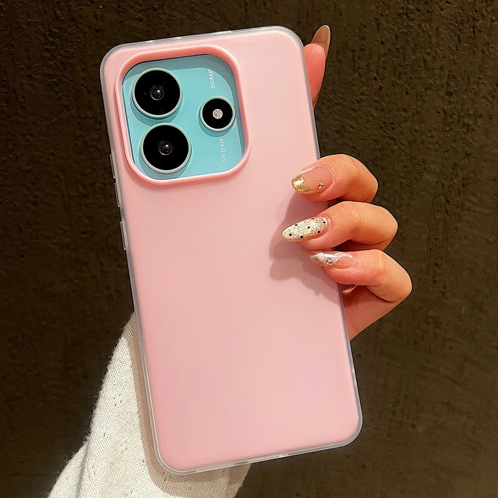 Luxury Candy Color Matte Phone Case For Xiaomi Redmi Note 15 14 13 12 Pro Plus 5G 12S 11 Redmi 14C 13 12 Shockproof Bumper Cover