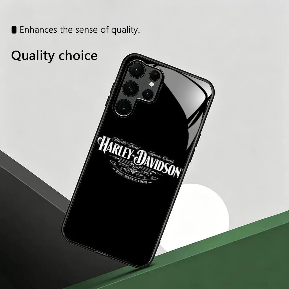 HOT Cool Brand HD-HARLEYES Phone Case For Samsung S26 S25 S24 S23 S22 S21 S20 Plus Ultra Note20 Glass Magnetic Case