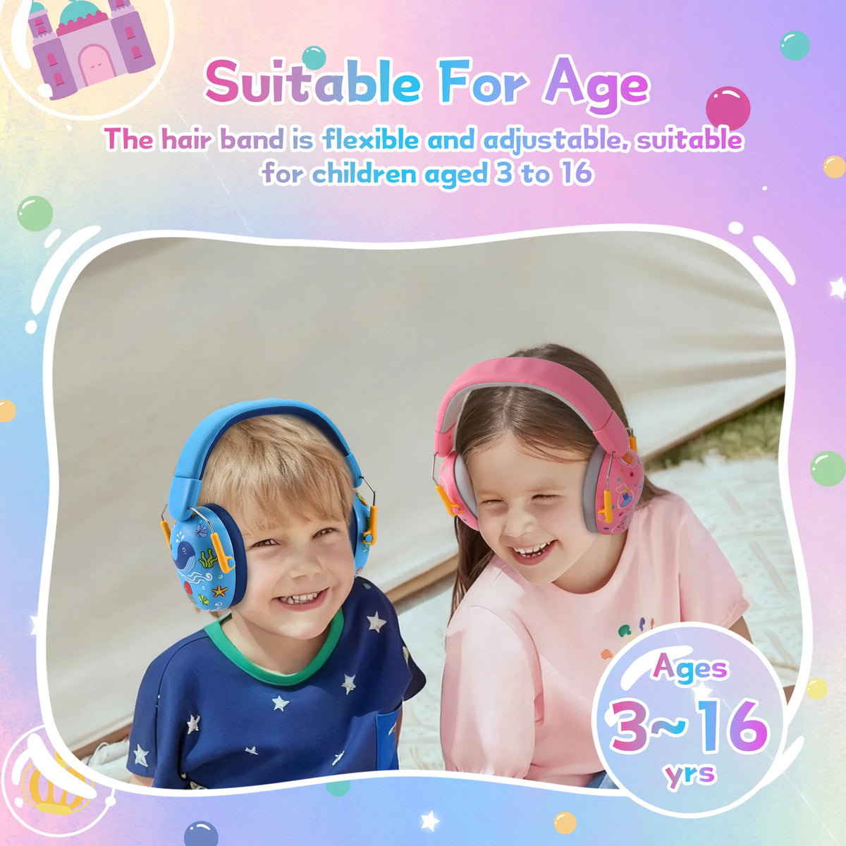Baby Earmuffs 3-12 Years Old Child Baby Hearing Protection Safety Earmuffs Noise Reduction Ear Protector for Children Earphone