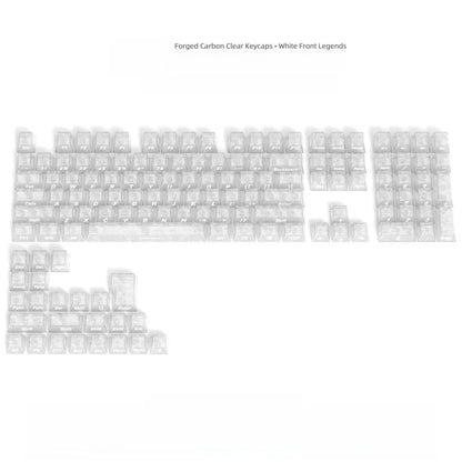 Letter Drive 2026 Forged Carbon Fiber Transparent Keycaps 132 Keys Cherry Profile RGB Backlit Key Cap For Mechanical Keyboard