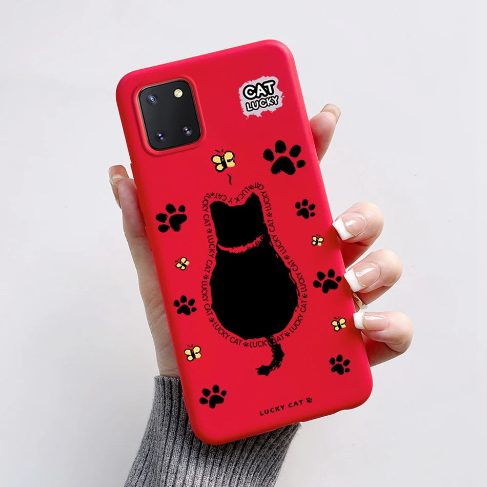 For Samsung Galaxy Note10 Lite Case SM-N770F 6.7'' Cute Bear Cartoon Cat Cover Soft TPU Phone Case For Samsung Note 10 Lite Bags