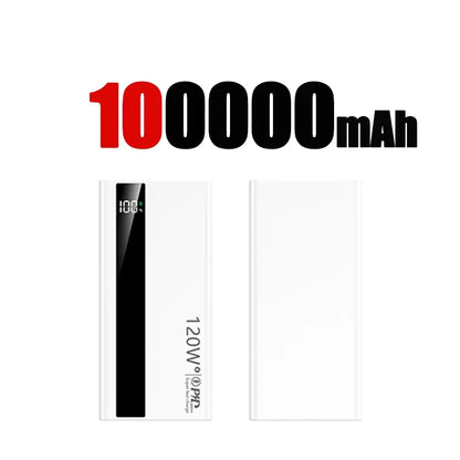 Lenovo 2026 1000000mAh Large Capacity Power Bank 120W Fast Charging Digital Display Outdoor Power Supply for Huawei iPhone