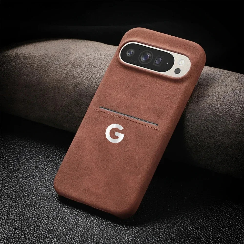 High Texture Retro Business Sheepskin Case For Google Pixel 11 10 9 ProXL 8 Pro Card Slot Skin Friendly Shockproof Protect Cover