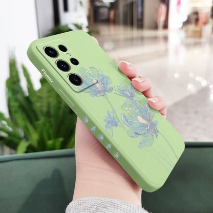 Simple Crystal Flower Phone Case For Samsung Galaxy S25 S24 S23 S22 S21 S20 S10 S10E Ultra Plus FE Note 20 Ultra 10 Plus Cover