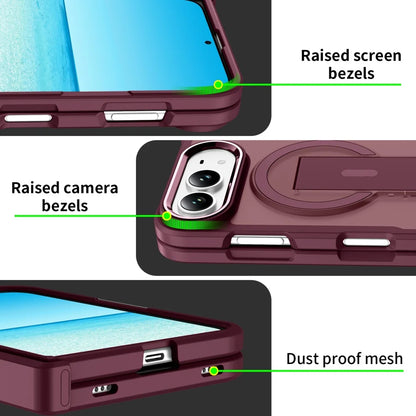 Matte Translucent For Magsafe Magnetic Phone Case For iPhone Duo Hinge Protection Stand Holder Shockproof Slim PC Back Cover