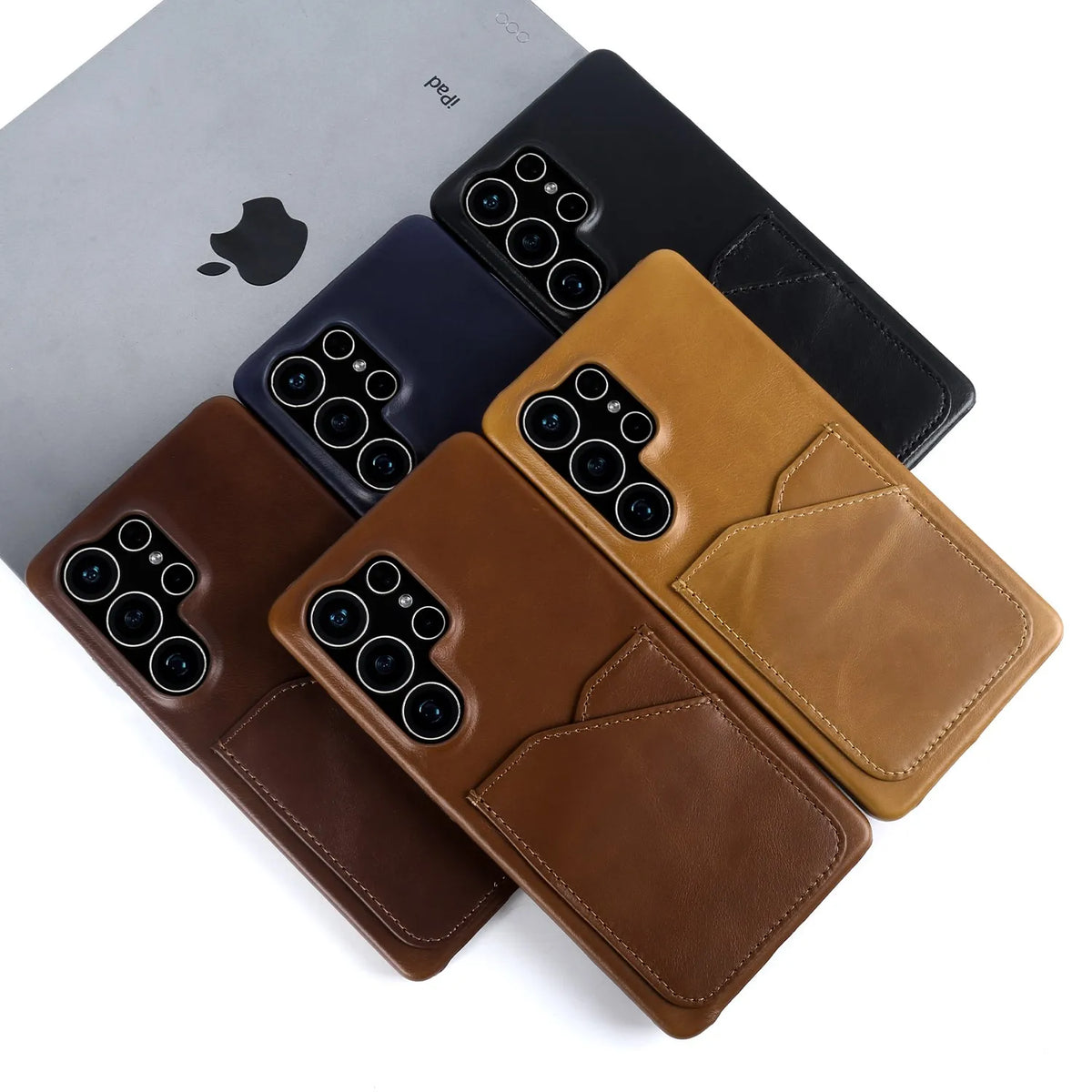Premium Card Slot Genuine Leather Case For Samsung Galaxy S25 Ultra Cases S24 S23 S22 S21 S20 Vintage Phone Back Cover Coque