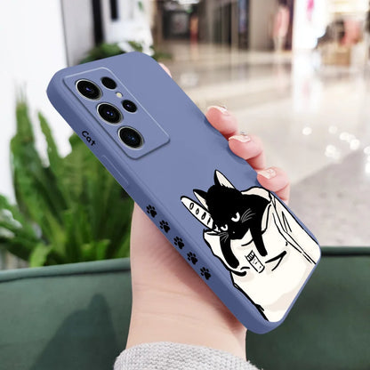 Bread Cat Phone Case For Samsung Galaxy S25 S24 S23 S22 S21 S20 S10 S10E Ultra Plus FE Note 20 Ultra 10 9 Plus Cover