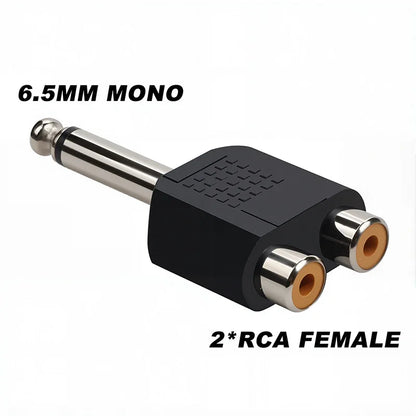 5Pcs 6.5/6.35mm Mono Stereo Audio Adapter TS Interconnect 1/8" 1/4" Male Plug to RCA Female Jack Connector Converter Speaker