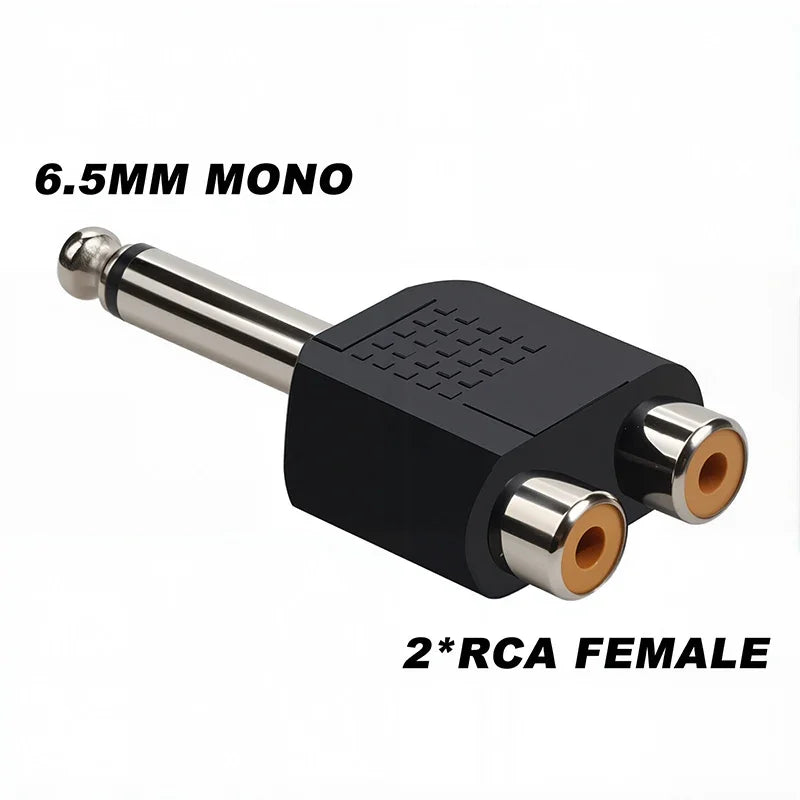 5Pcs 6.5/6.35mm Mono Stereo Audio Adapter TS Interconnect 1/8" 1/4" Male Plug to RCA Female Jack Connector Converter Speaker