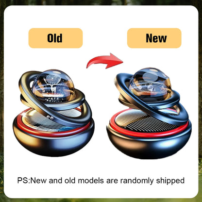 Solar Powered Rotation Solar Aromatherapy Car Air Freshener Suspended Planet Fragrance Auto Aroma Diffuser Car Ornaments