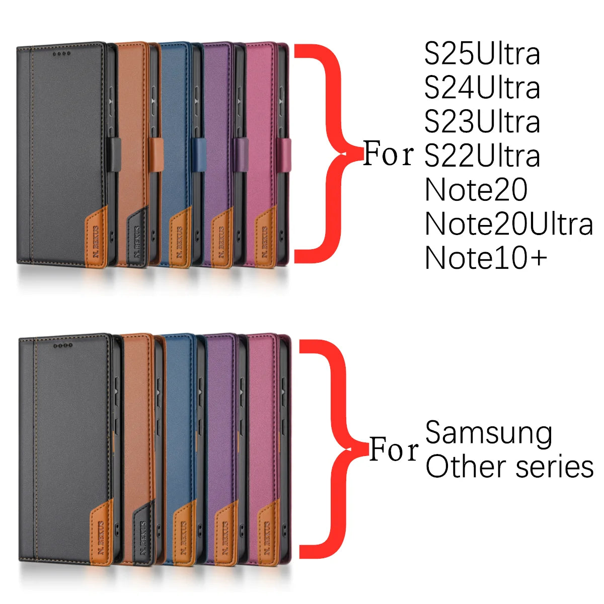Magnetic Flip Leather Case For Samsung Galaxy S26 S25 Edge S24 S23 Ultra S22 S21 FE S20 S10 Plus Note20 A17 A16 A56 Wallet Cover