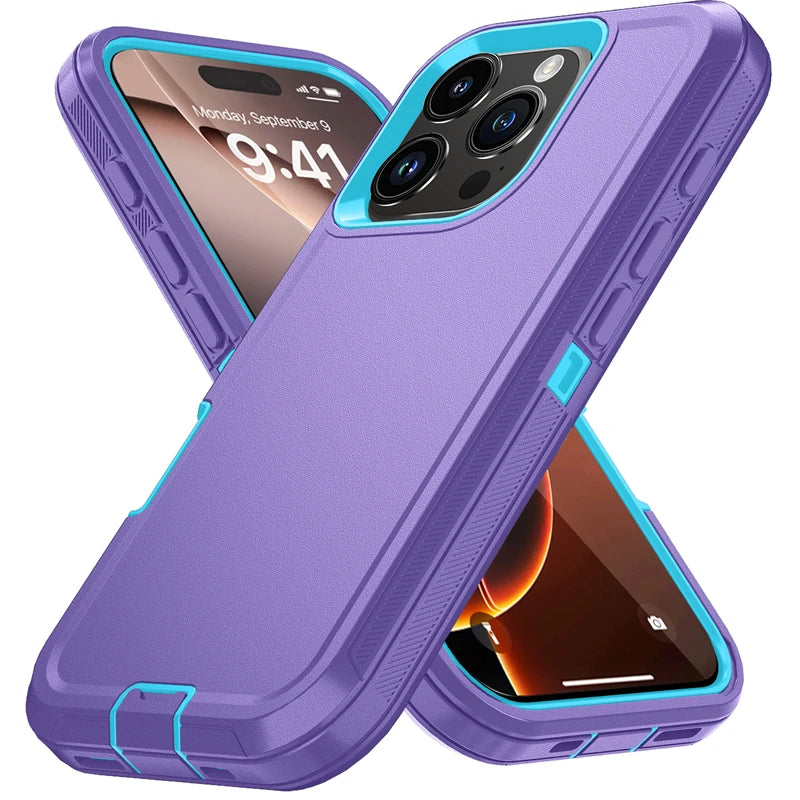 Shockproof Phone Cases For iPhone 17 16 15 14 13 12 11 Pro Max Mini 16E Defender Protecte Case For iPhone Air 15 16 Plus Cover