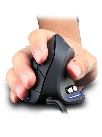Zelotes T-20 Wired Vertical Mouse Ergonomic Rechargeable 6-key DPI Adjustable Computer Office/Gaming Mouse