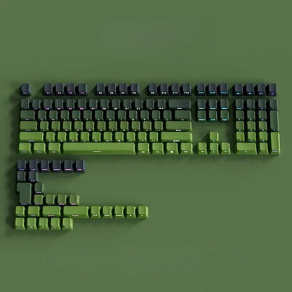 Gradient Gray Double Shot RGB Backlit Keycaps OEM Profile 135+ Keys Side Printed PBT Keycaps for Cherry MX Switches Keyboards
