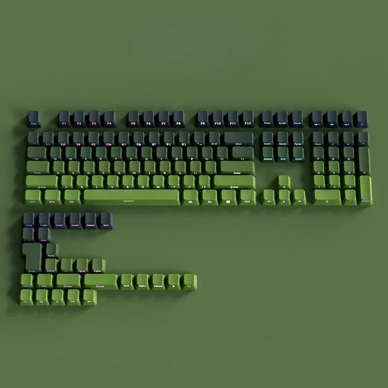 Gradient Gray Double Shot RGB Backlit Keycaps OEM Profile 135+ Keys Side Printed PBT Keycaps for Cherry MX Switches Keyboards