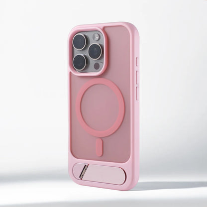 Invisible Metal Stand Magnetic Bumper Case For iPhone 17 16 Pro Max 15 14 Plus 13 For MagSafe Wireless Charge Shockproof Cover