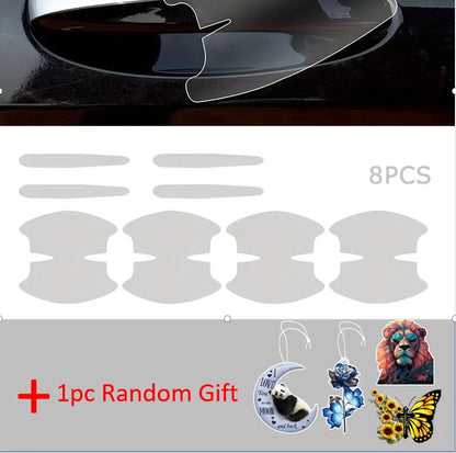 8Pcs Clear TPU Car Door Bowl Anti-Scratch Protector Film Door Handle Guard Sticker Auto Paint Protection Accessories Decals