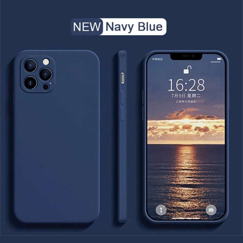 Original Soft Silicone Phone Case For iPhone 17 16 Pro Max 15 14 13 12 11 Pro Max Mini X XR XS 7 8 Plus SE Back Cover Cases