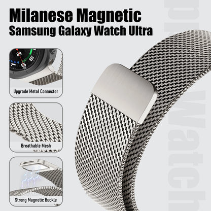 Thick Milanese Loop for Samsung Galaxy Watch Ultra strap 47mm Stainless Steel Magnetic Bracelet Galaxy Watch 7 ultra band 47 mm