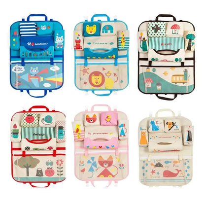 1Pcs New Large Capacity Car Seat Back Storage Bag Cartoon Multi-functional Seat Organizer Seat Hanging Bag Baby Kids Toys